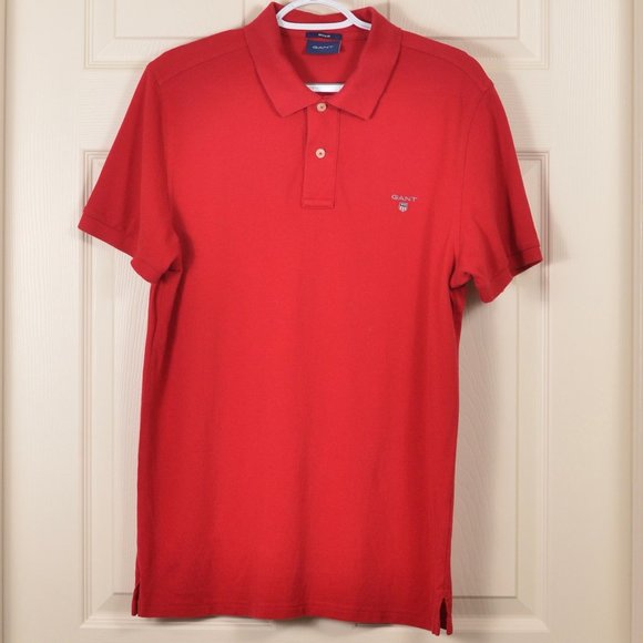 Gant M Red Polo Shirt Trad Cotton Preppy - Picture 1 of 4